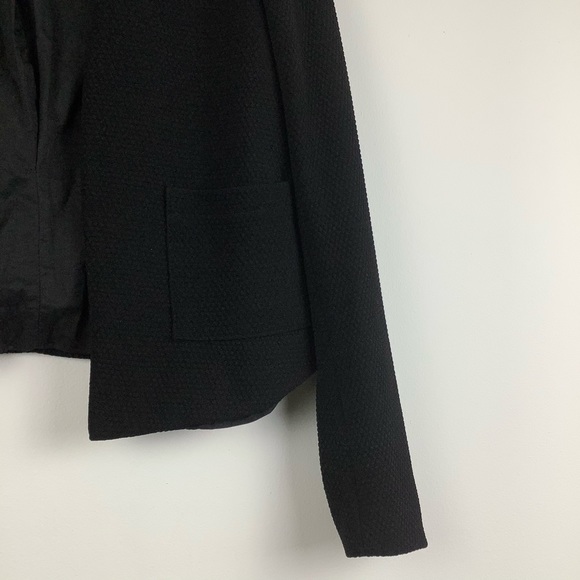 MNG by Mango Open Front Textured Blazer in Black - Picture 3 of 3